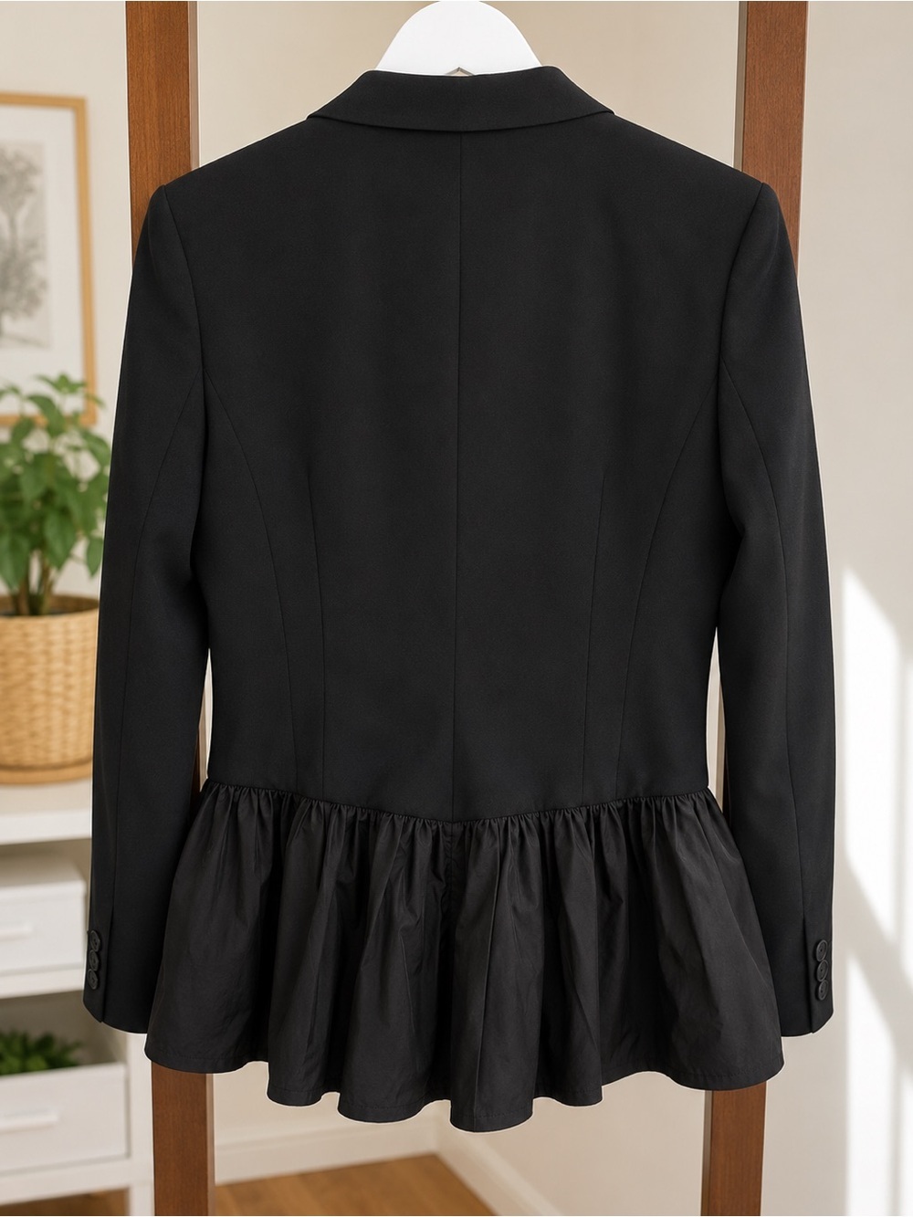 NWT Claire Rose x NA-KD Balloon Hem Blazer Dress Black EU 38 - Picture 4 of 5